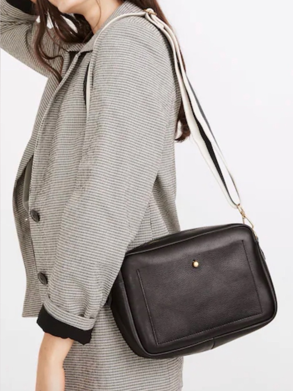 Madewell The Large Transport Leather Camera Bag Black